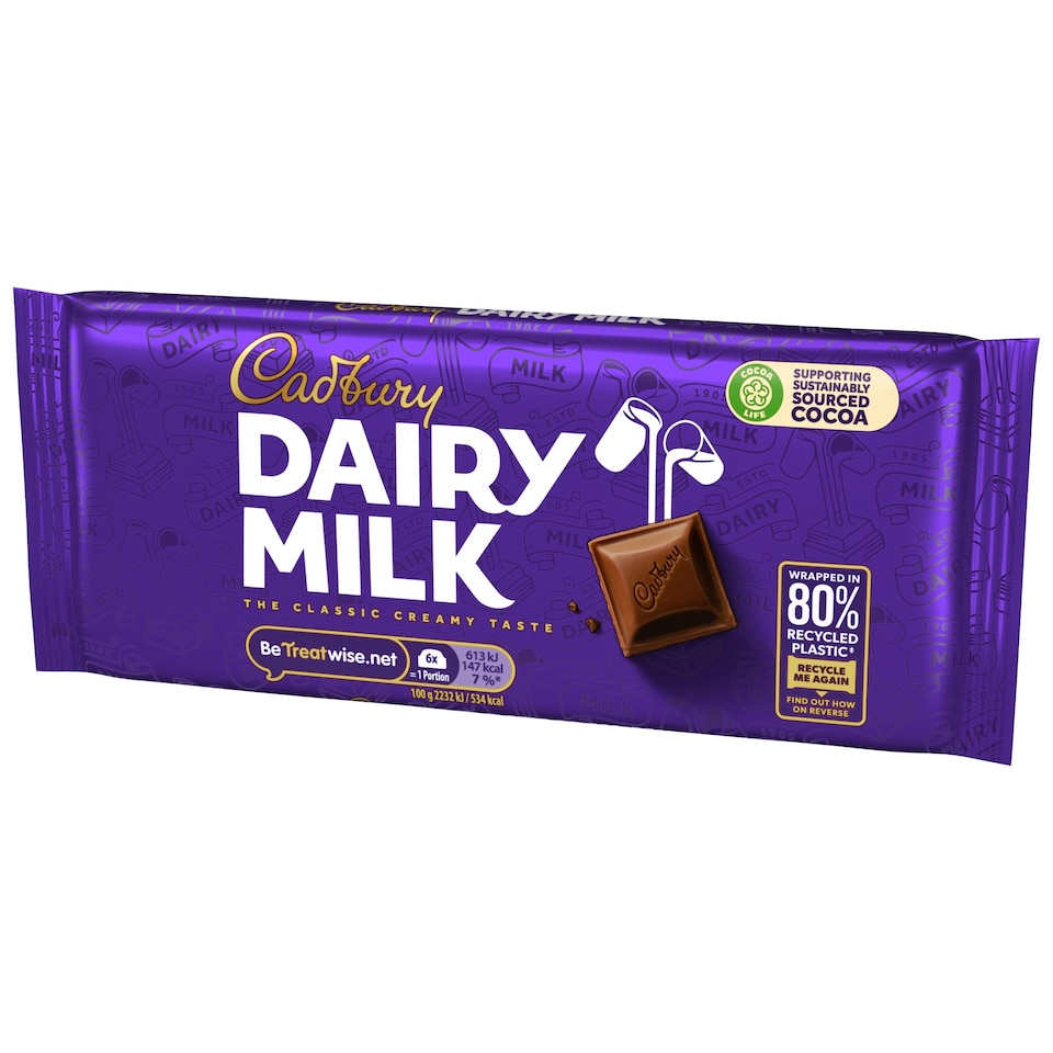 image 1 of Cadbury Dairy Milk Chocolate Bar 110g