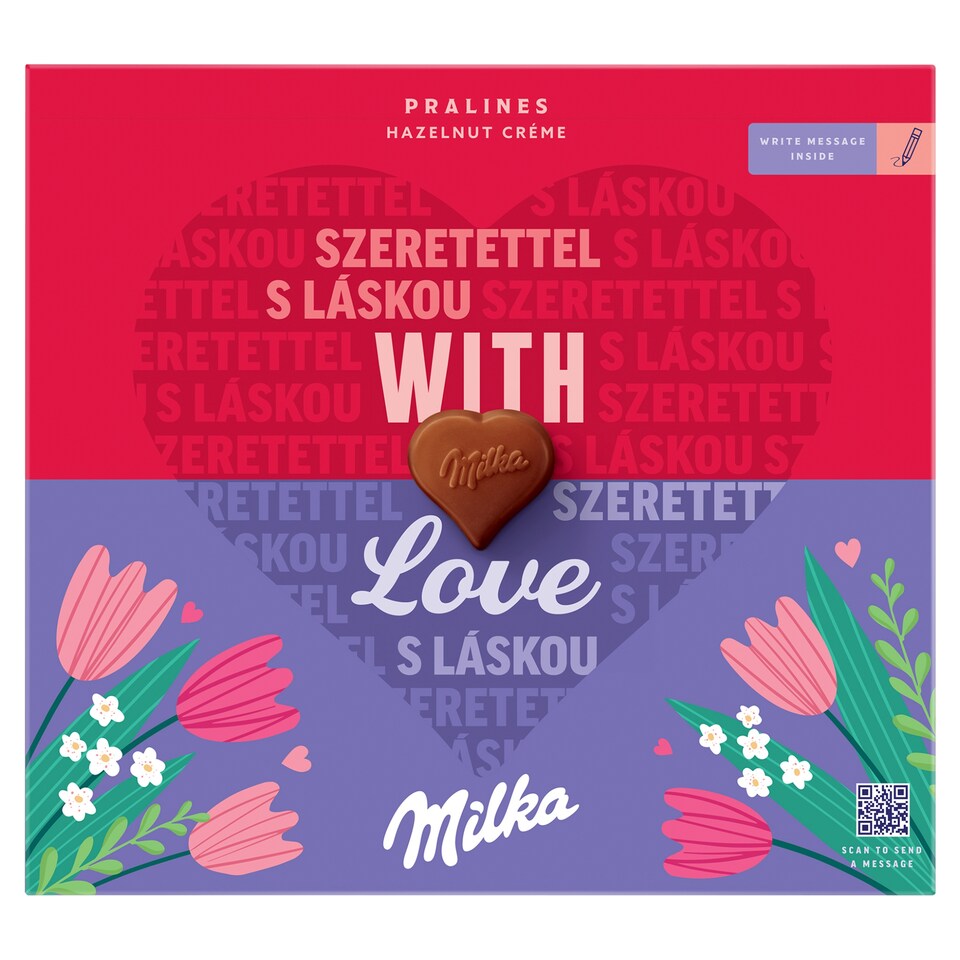 Milka bonboniéra I Love Milka, lieskooriešková náplň 110 g