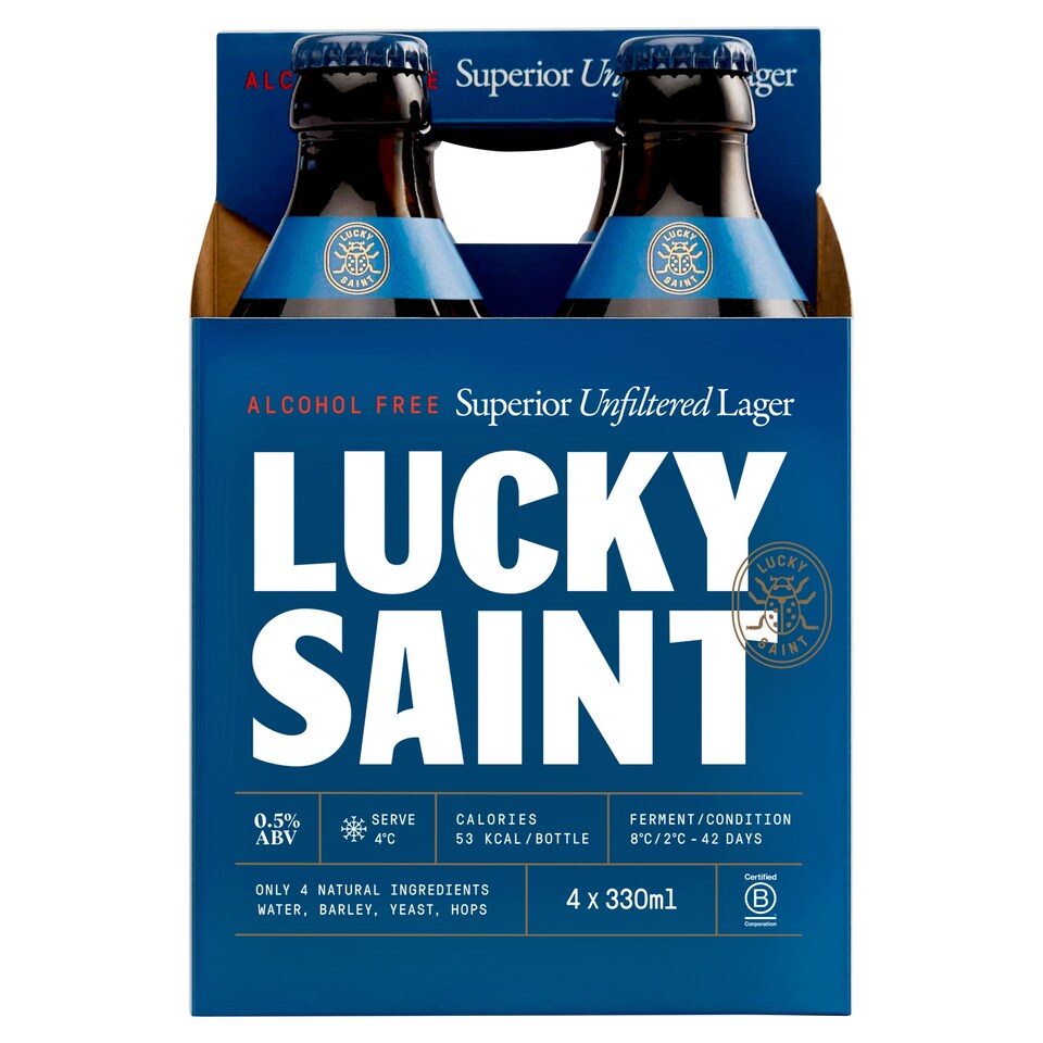 Lucky Saint Alcohol Free Lager 4x330ml Bottles