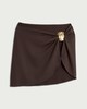 image 4 of F&F Gold Accent Sarong in Chocolate
