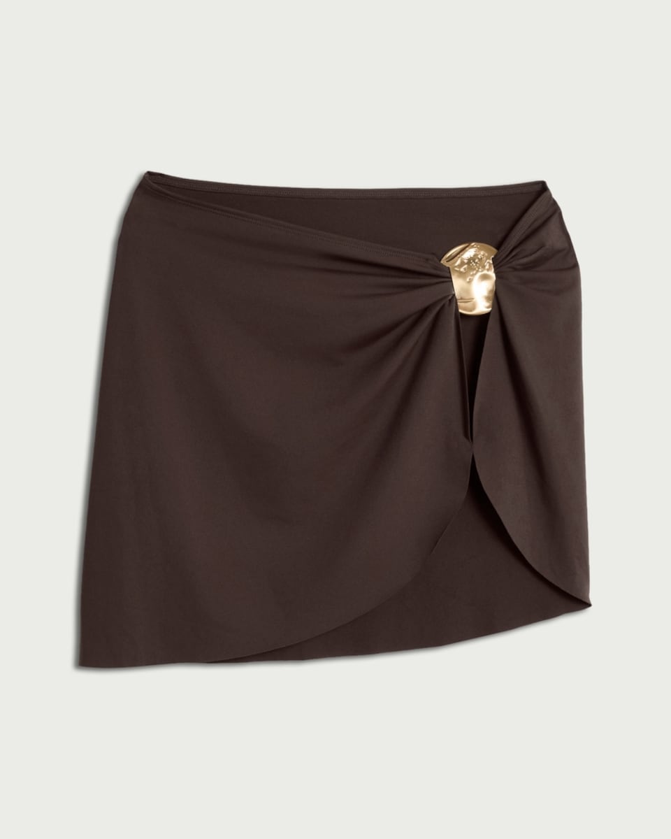 image 1 of F&F Gold Accent Sarong in Chocolate