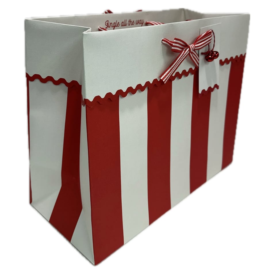 image 1 of Tesco Candy Cane Large Landscape Christmas Gift Bag
