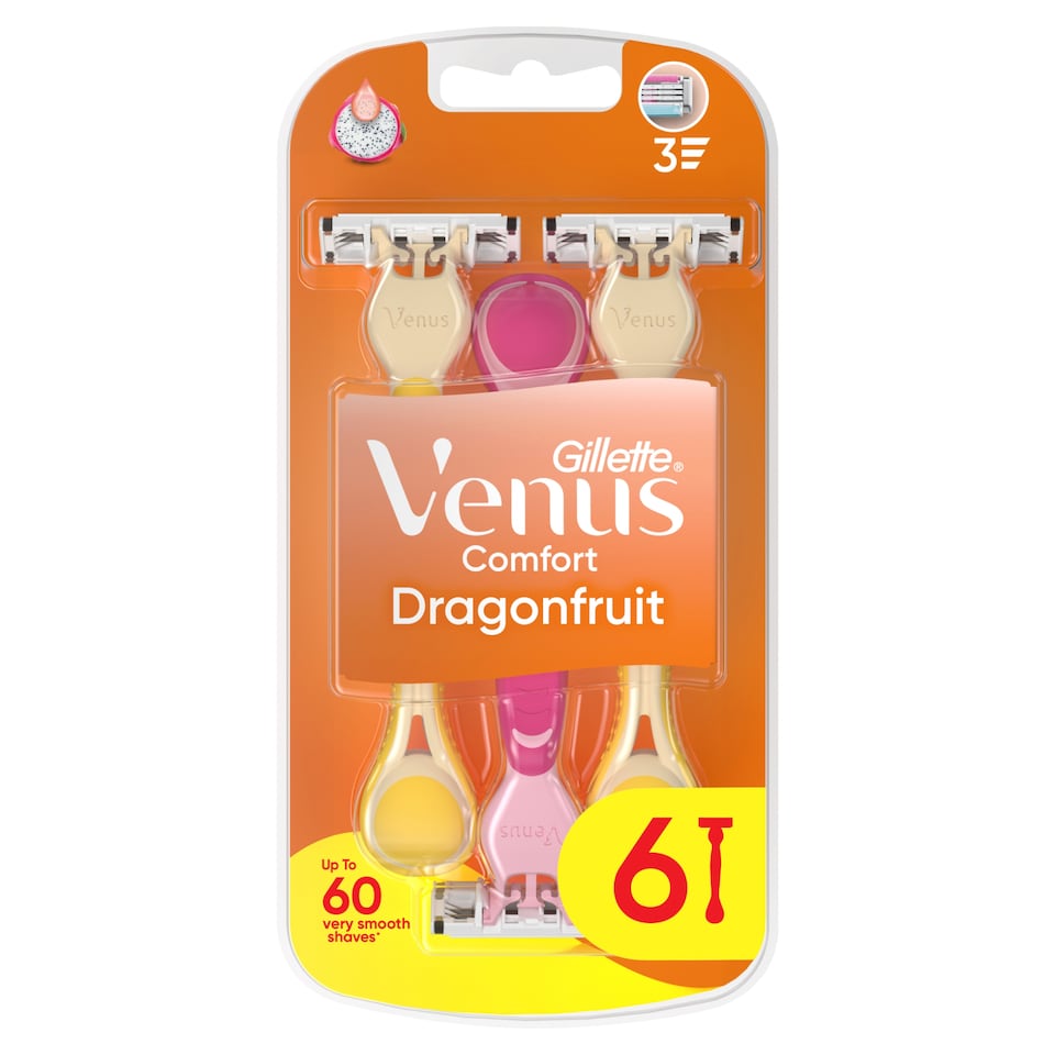Gillette Venus Comfort Dragonfruit Eldobható Borotva, 6 Db/Csomag  1. kép