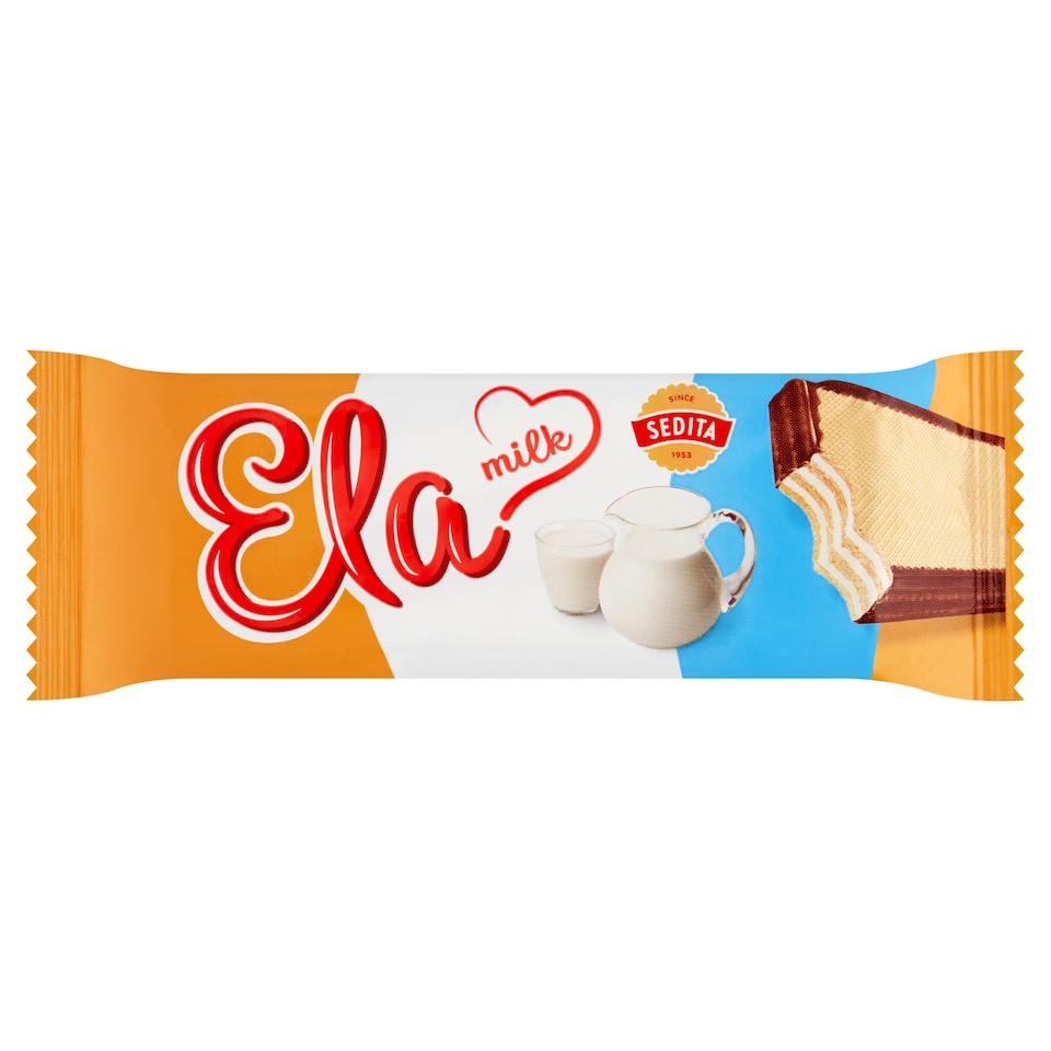 Sedita Ela szélein kakaós bevonómassza mártott, tejes krémmel töltött ostya fruktózzal 40 g   1. kép