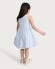 image 3 of F&F Girls Cotton Rich Broderie Sleeveless Dress in Blue