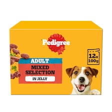 PEDIGREE Adult Wet Dog Food Pouches Mixed Selection in Jelly 12x100g