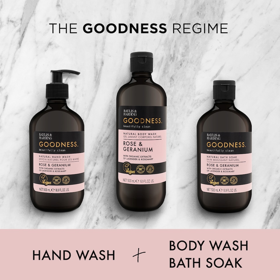 image 1 of Baylis & Harding Rose & Geranium Body Wash 500Ml