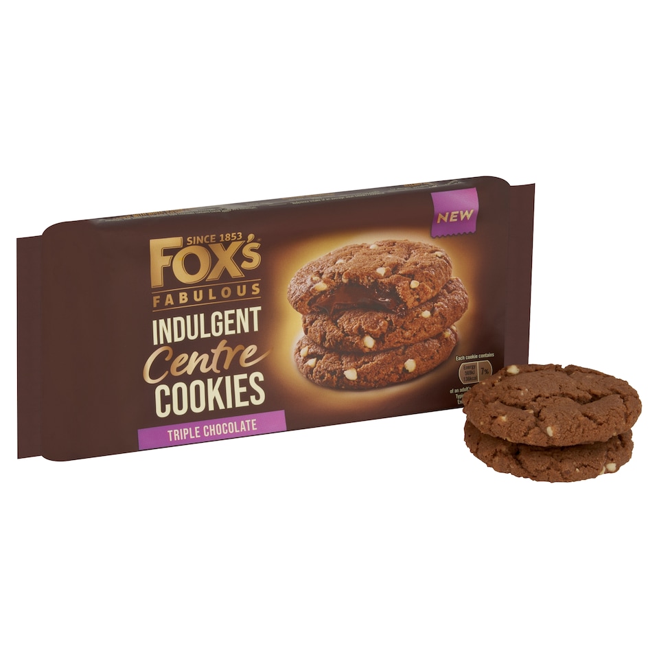 image 1 of Fox's Fabulous Indulgent Centre Cookies - Triple Chocolate 160g
