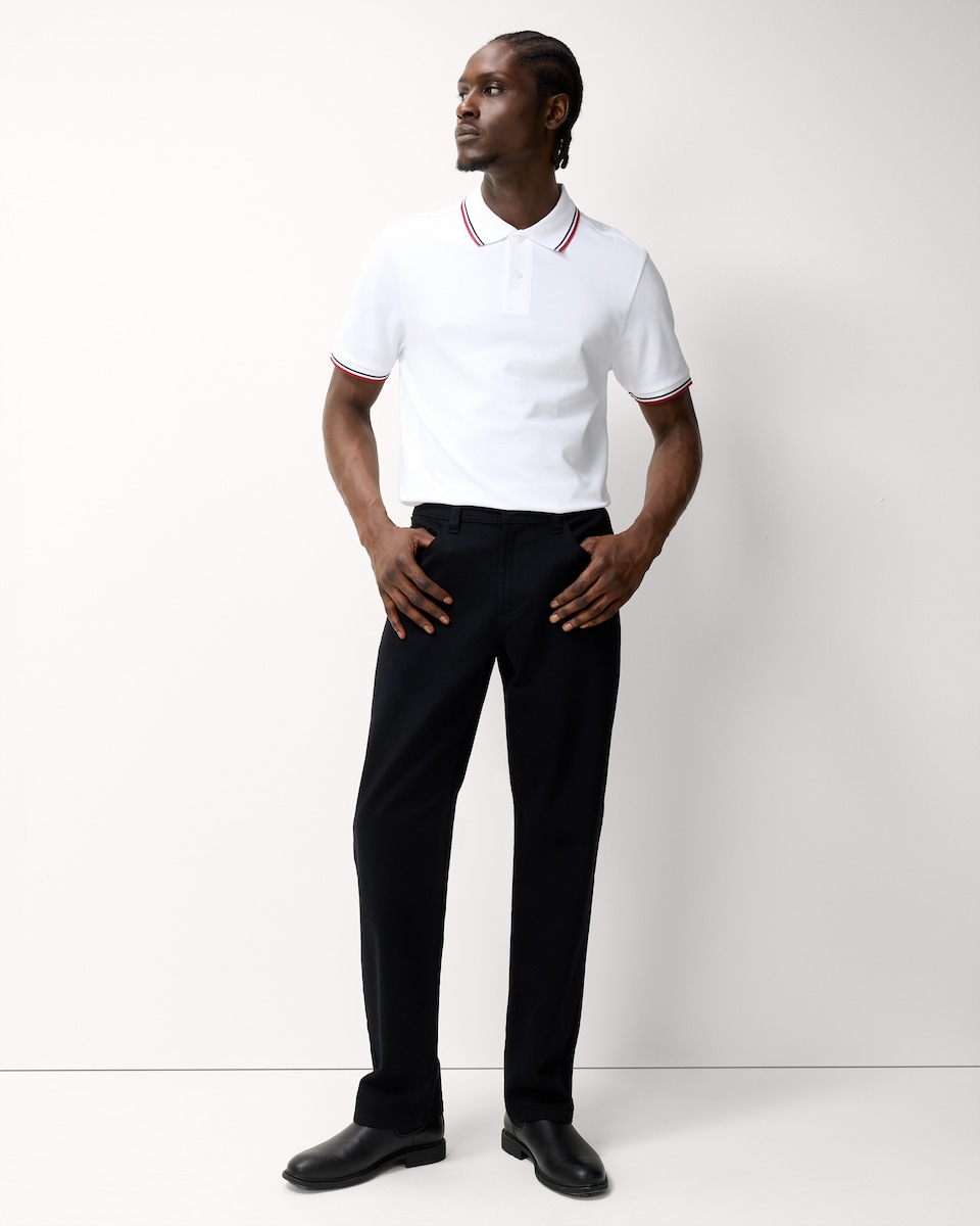 image 1 of F&F Cotton Rich Tipped Polo Shirt in White
