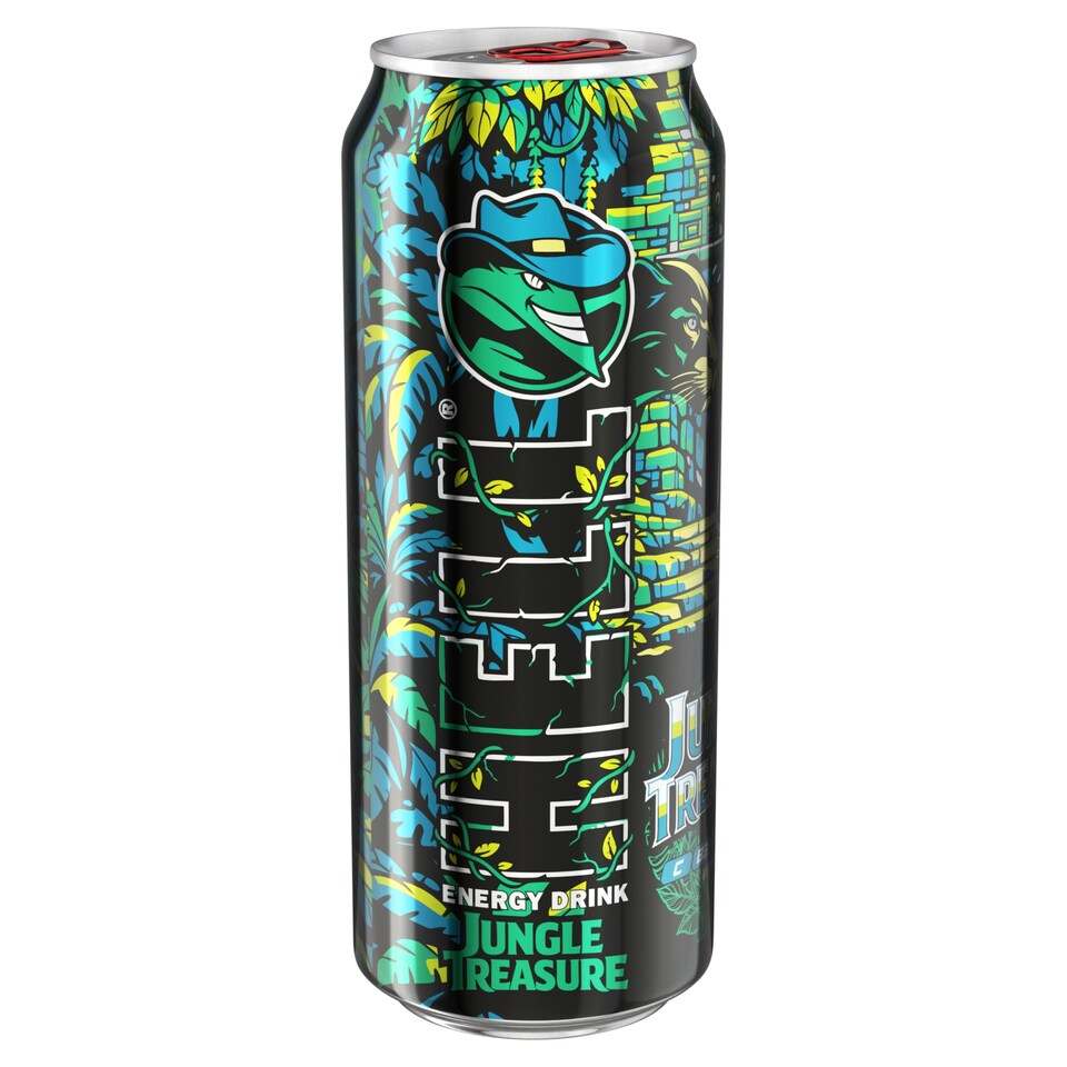 HELL Jungle Treasure lime- és menta ízű, koffeintartalmú, szénsavas energiaital 500 ml  1. kép