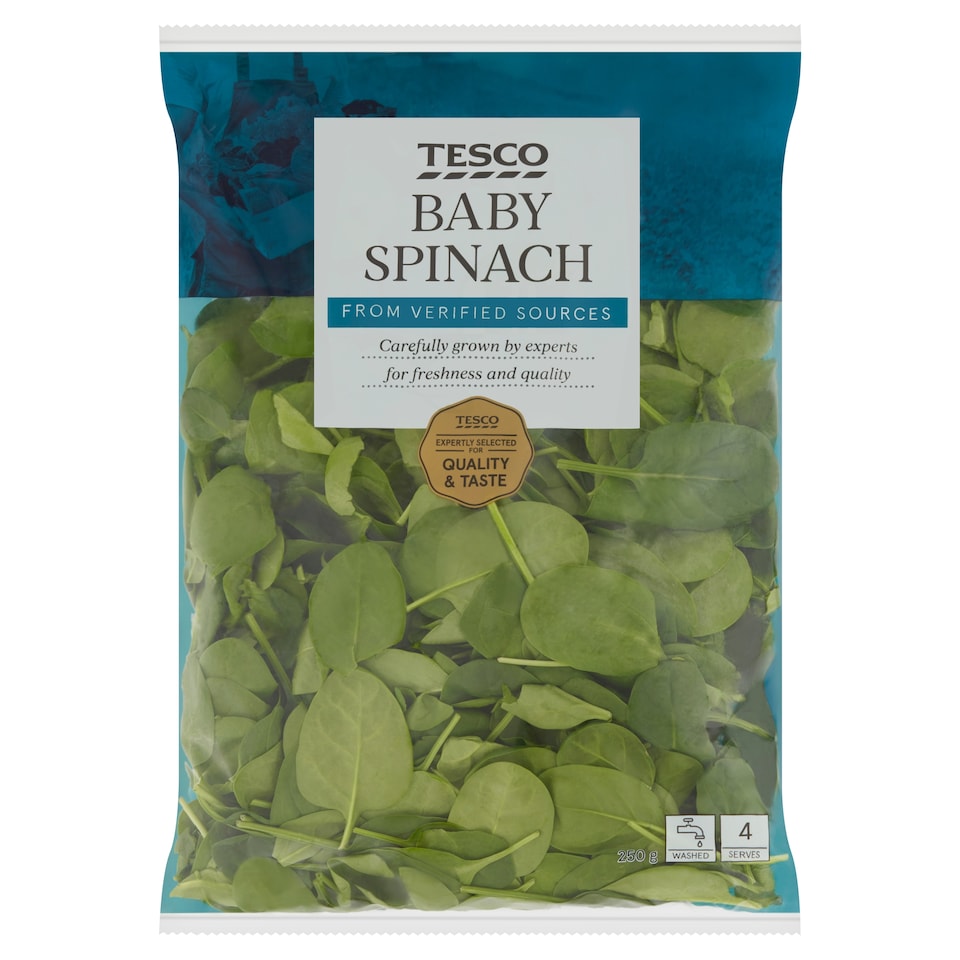 Tesco Fresh Baby Spinach 250 g