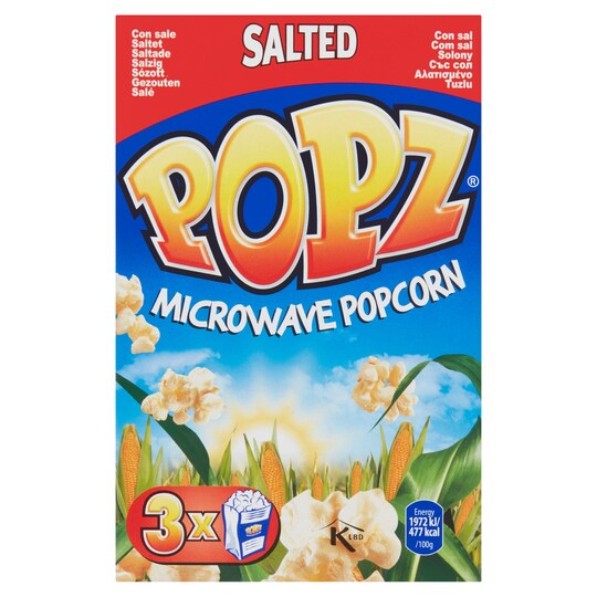 Kelkin Popz Salted Popcorn 3 Pack X 90G Tesco Groceries