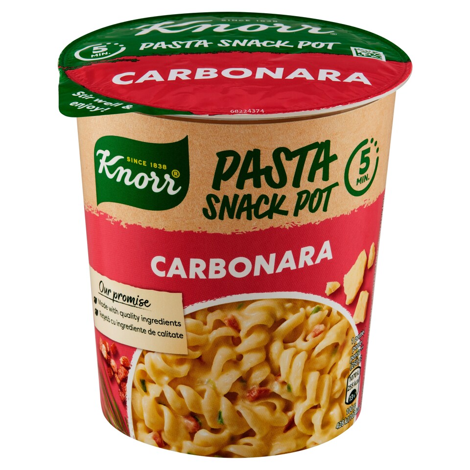 Knorr Snack Těstoviny se sýrovou omáčkou a slaninou 55g