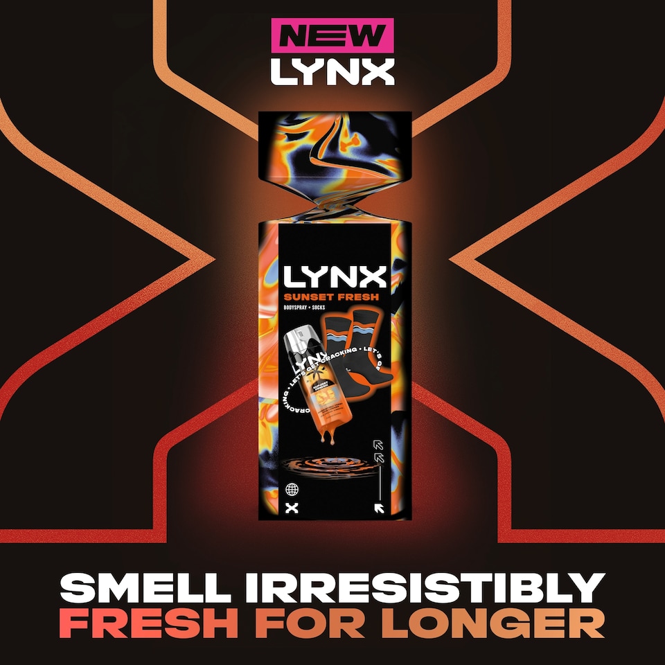 image 1 of Lynx Sunset Fresh Bodyspray & Socks Cracker Gift Set