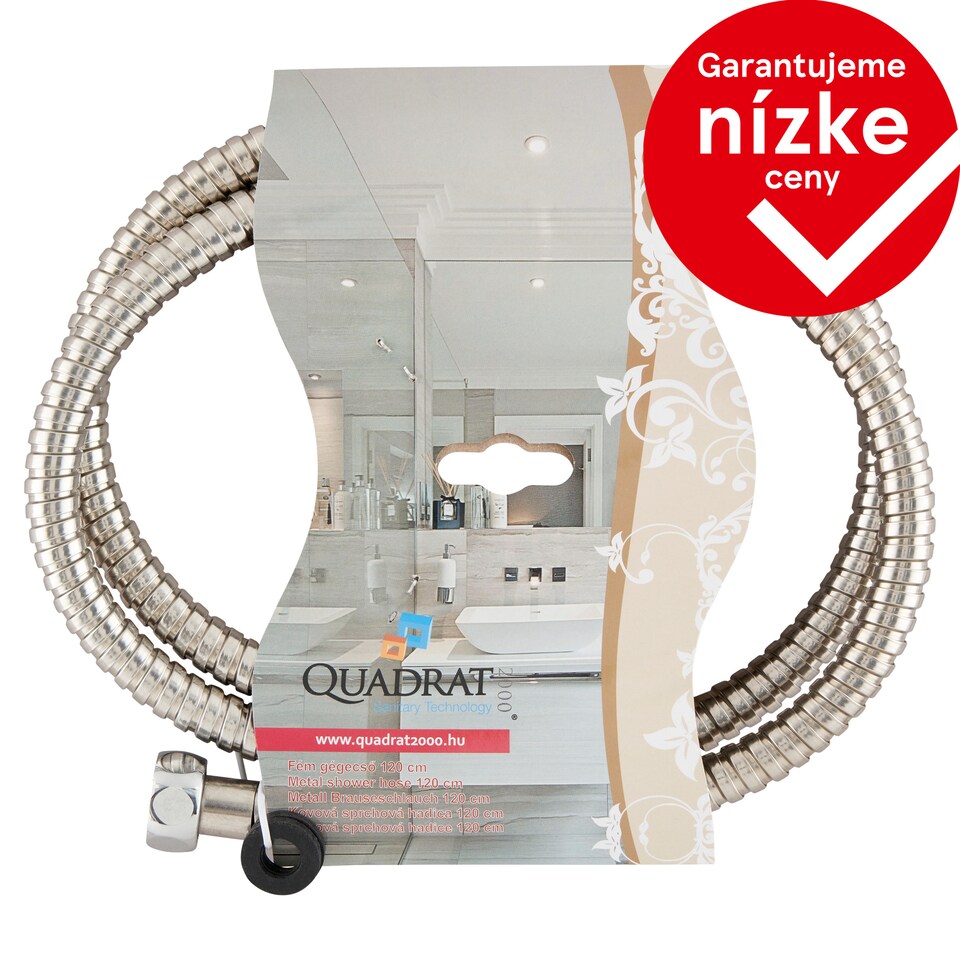 Quadrat 2000 Sanitary Technology Kovová sprchová hadica 120 cm