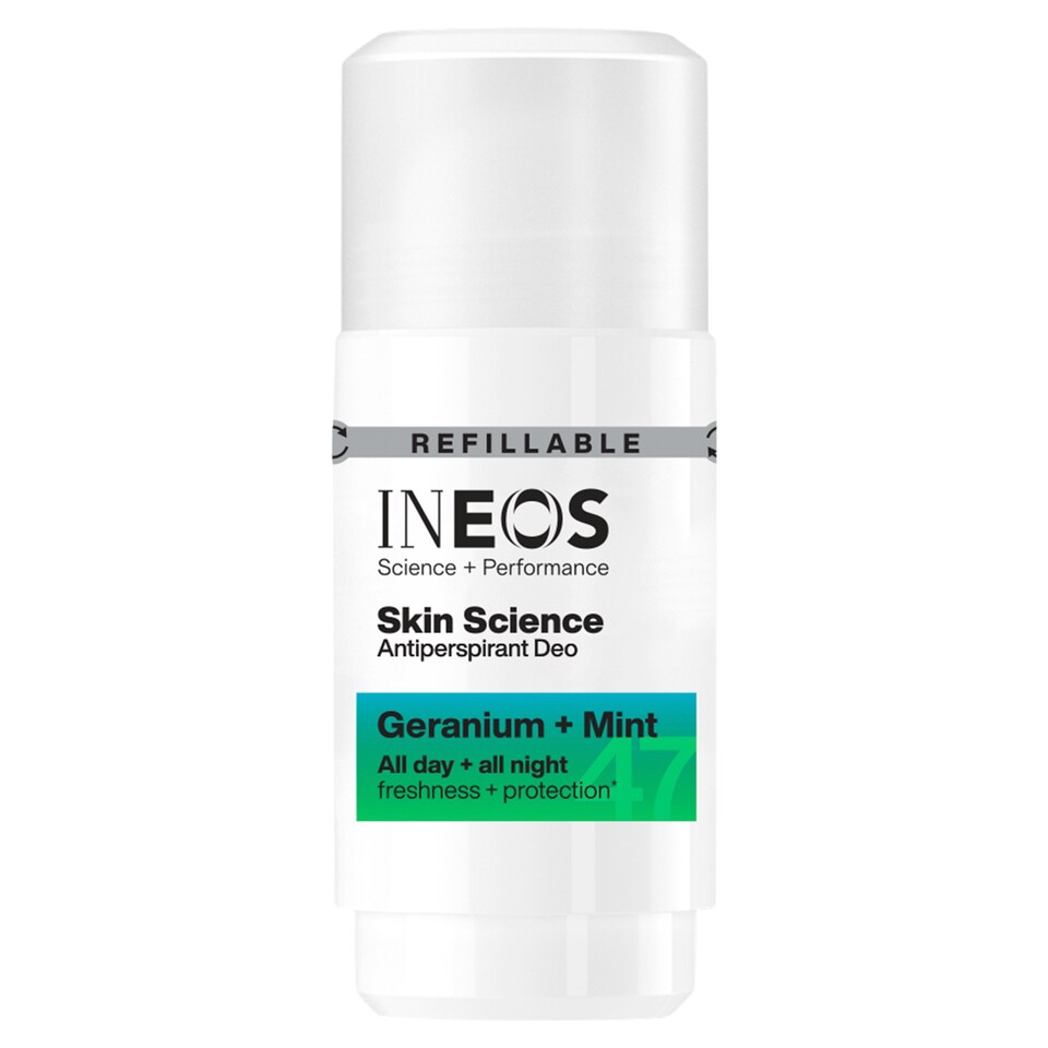 image 1 of INEOS Skin Science Geranium + Mint Antiperspirant Deodorant Roll On 50ml