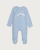image 1 of F&F Baby Pure Cotton Ribbed I Love My Mummy Long Sleeved Sleepsuit in Blue