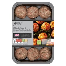Tesco Finest* 12 Pork Sage And Onion Stuffing Balls 350G