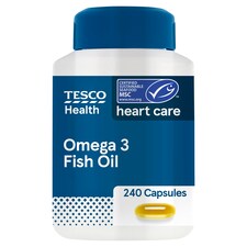 Tesco Health Heart Care Capsules with Omega-3 Fish Oil - 240s