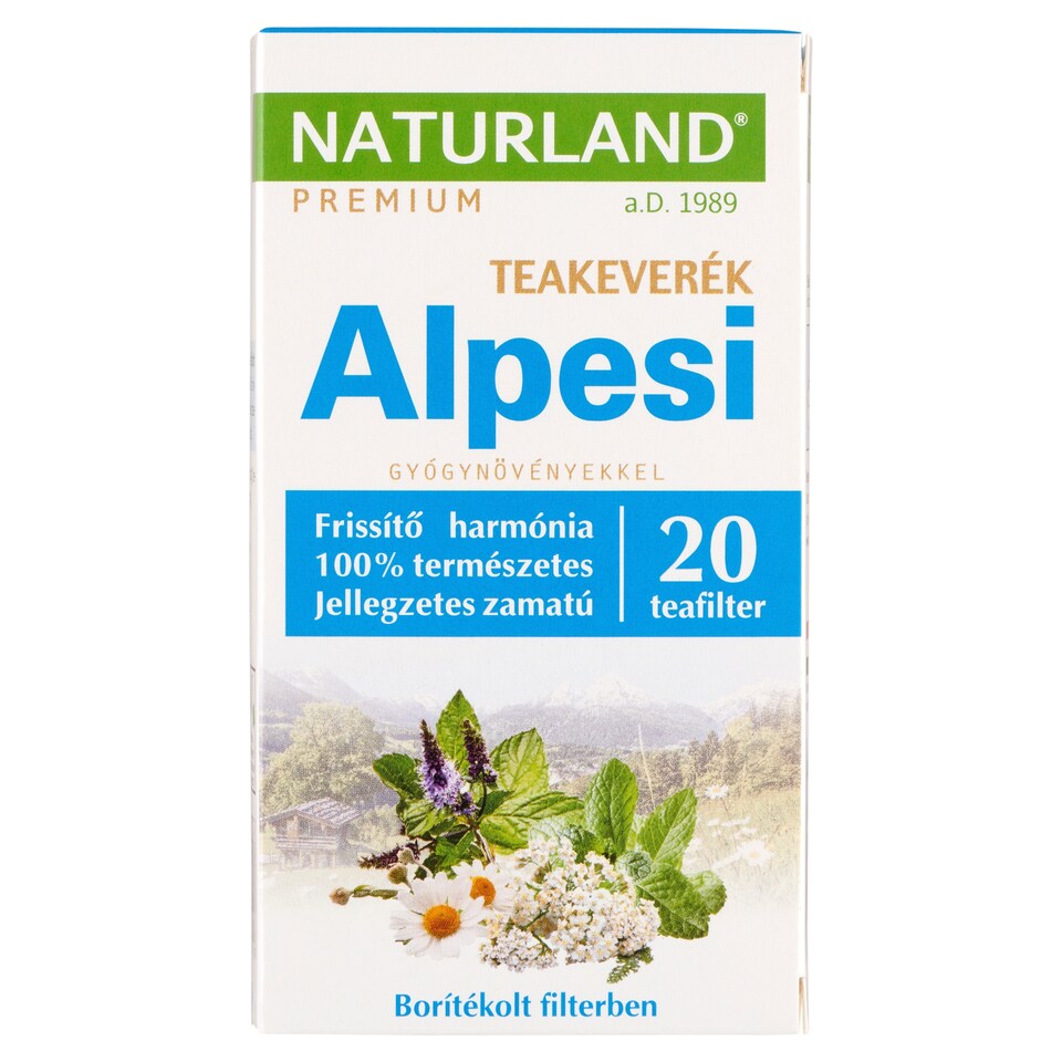 Naturland Premium alpesi gyógynövény teakeverék 20  filter 20 g  1. kép