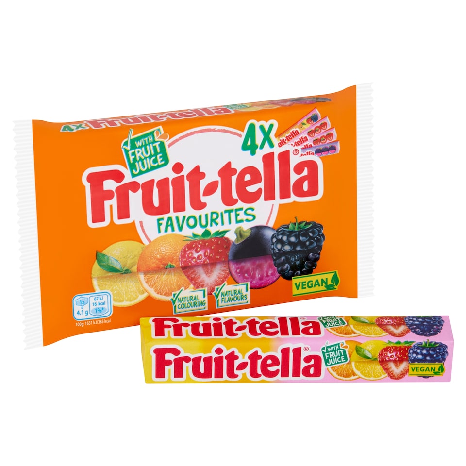 image 1 of Fruittella Favourites Vegan Chewy Sweets 4x41g