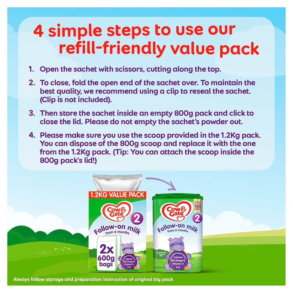 image 1 of Cow & Gate 2 Follow On Baby Milk Formula Powder 6-12 Months Big Pack 1.2kg