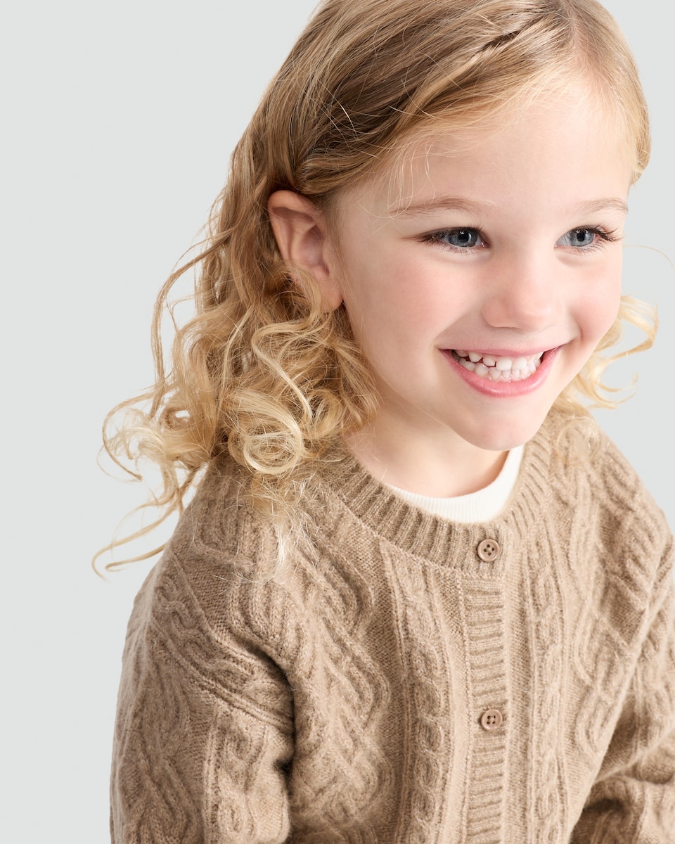 image 1 of F&F x Samantha Faiers Cable Knit Cardigan and Trousers Set in Brown
