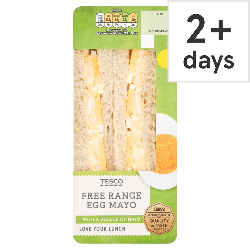 Tesco Free Range Egg Mayonnaise Sandwich