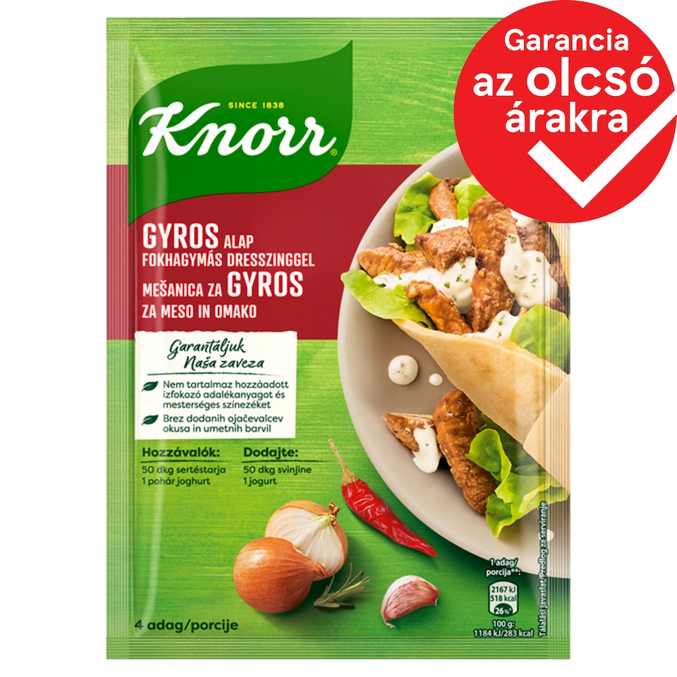 Knorr gyros alap fokhagymás dresszinggel (30 g + 10 g) 40 g