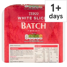 Tesco White Sliced Batch Bread 800G