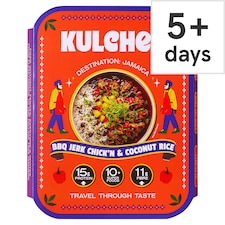 Kulcher Kitchen BBQ Jerk Chick’n with Coconut Rice and Mango Salsa 360g
