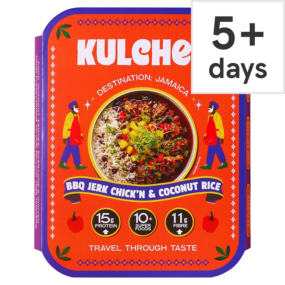image 1 of Kulcher Kitchen BBQ Jerk Chick’n with Coconut Rice and Mango Salsa 360g
