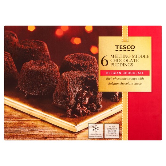 Tesco 6 Melting Middle Puddings 204G Tesco Groceries