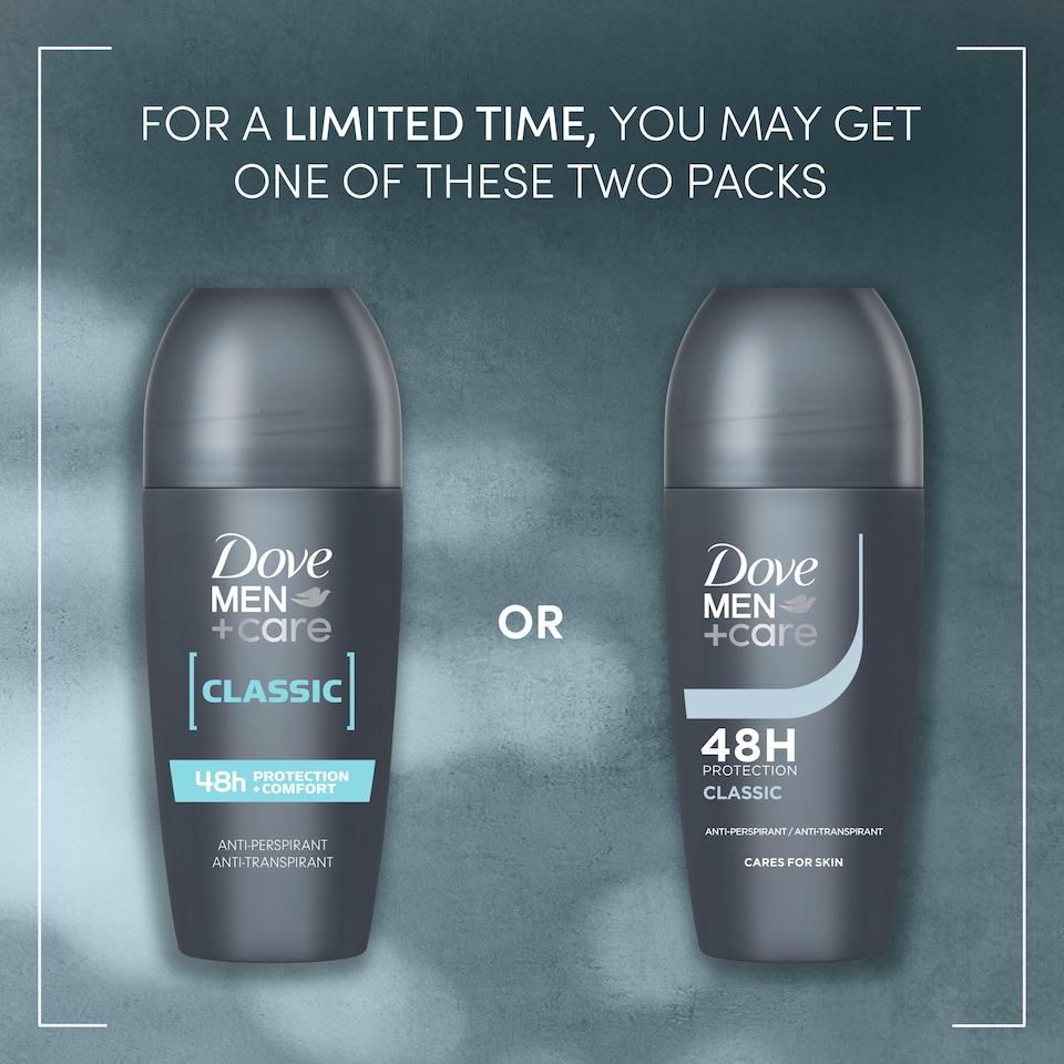 image 1 of Dove Men+Care 48h Classic Roll On Antiperspirant Deodorant 50ml