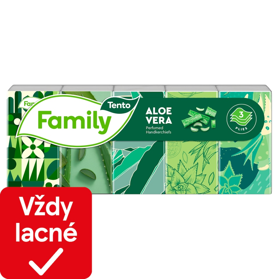 Tento Family Aloe Vera Vreckovky 3-vrstvové 10 x 10 ks
