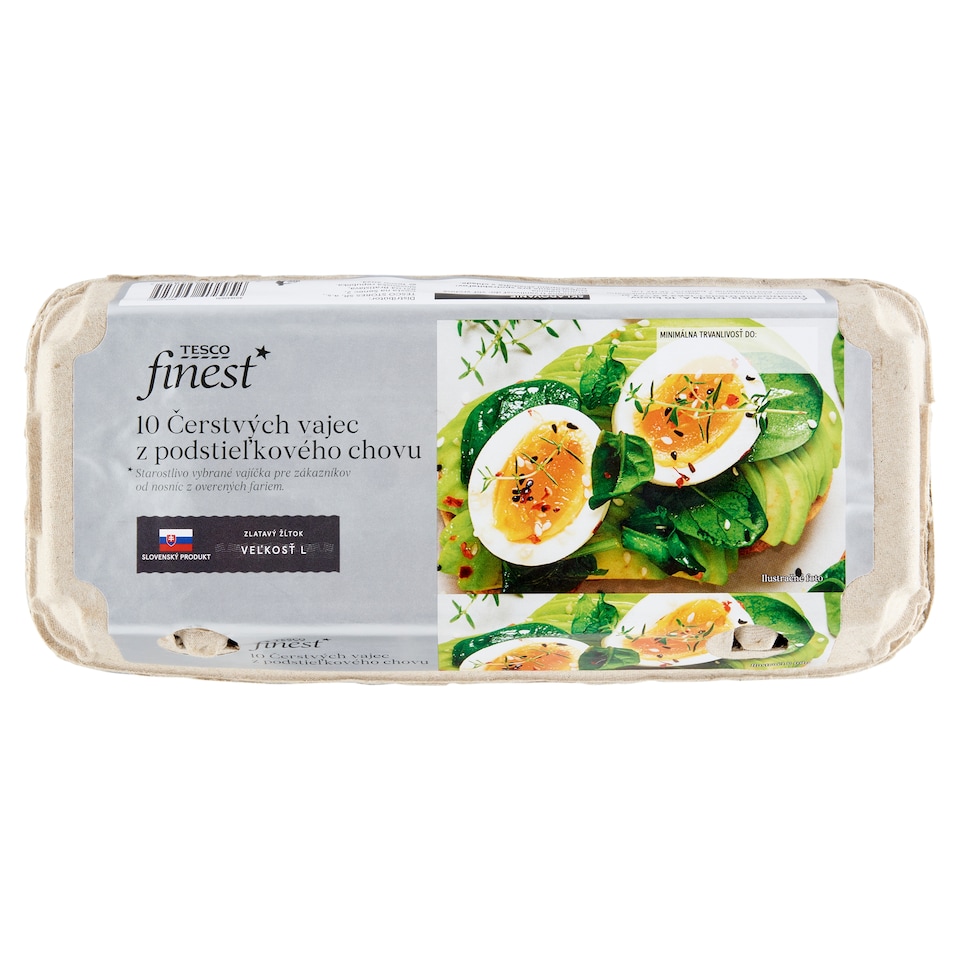 Tesco Finest Čerstvé vajcia z podstieľkového chovu L 10 ks