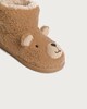 image 3 of F&F Girls Borg Bear Face Boot Slippers in Brown