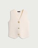 image 4 of The F&F Edit Knitted Button Front Waistcoat in Cream