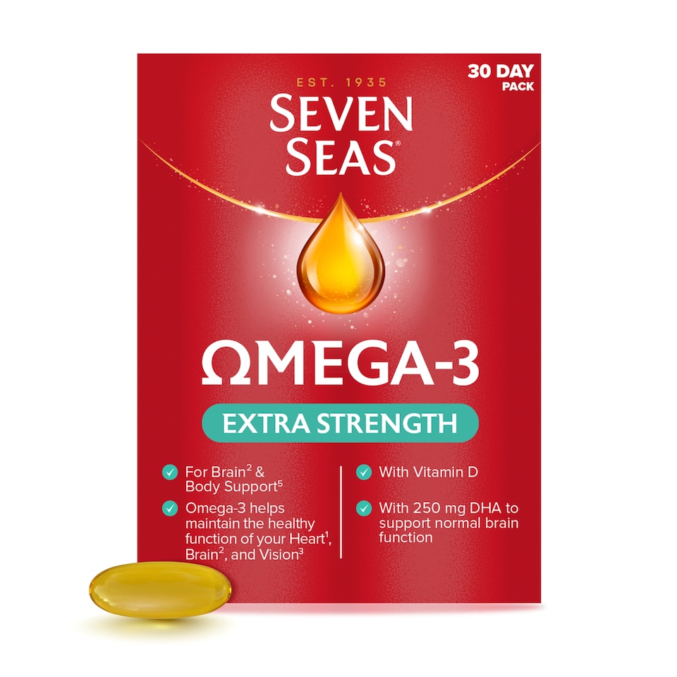image 1 of Seven Seas Omega-3 Extra Strength Fish Oil Capsules with Vitamin D - 30s