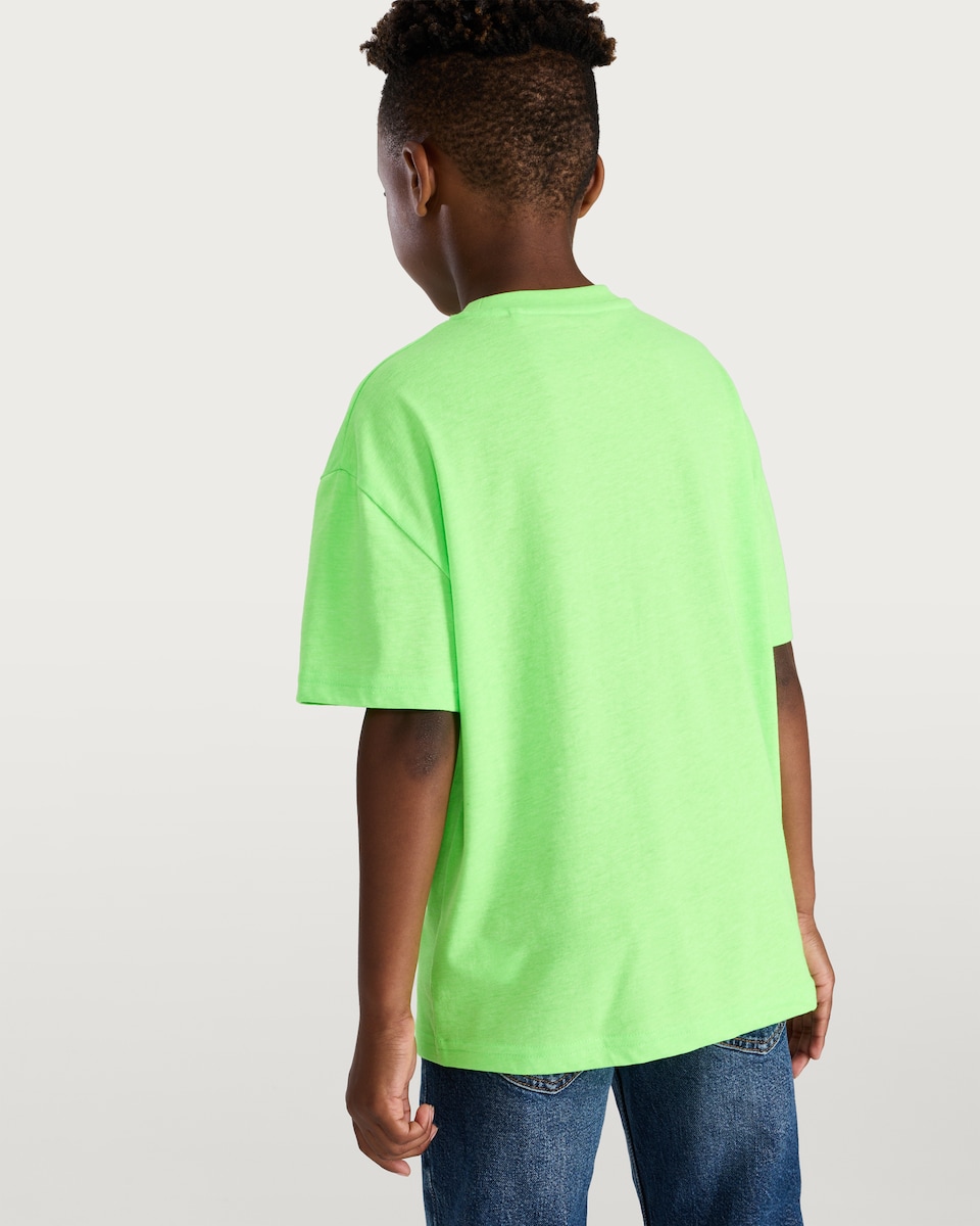 image 1 of Minecraft Cotton Blend Creeper Short Sleeved T-Shirt in Green