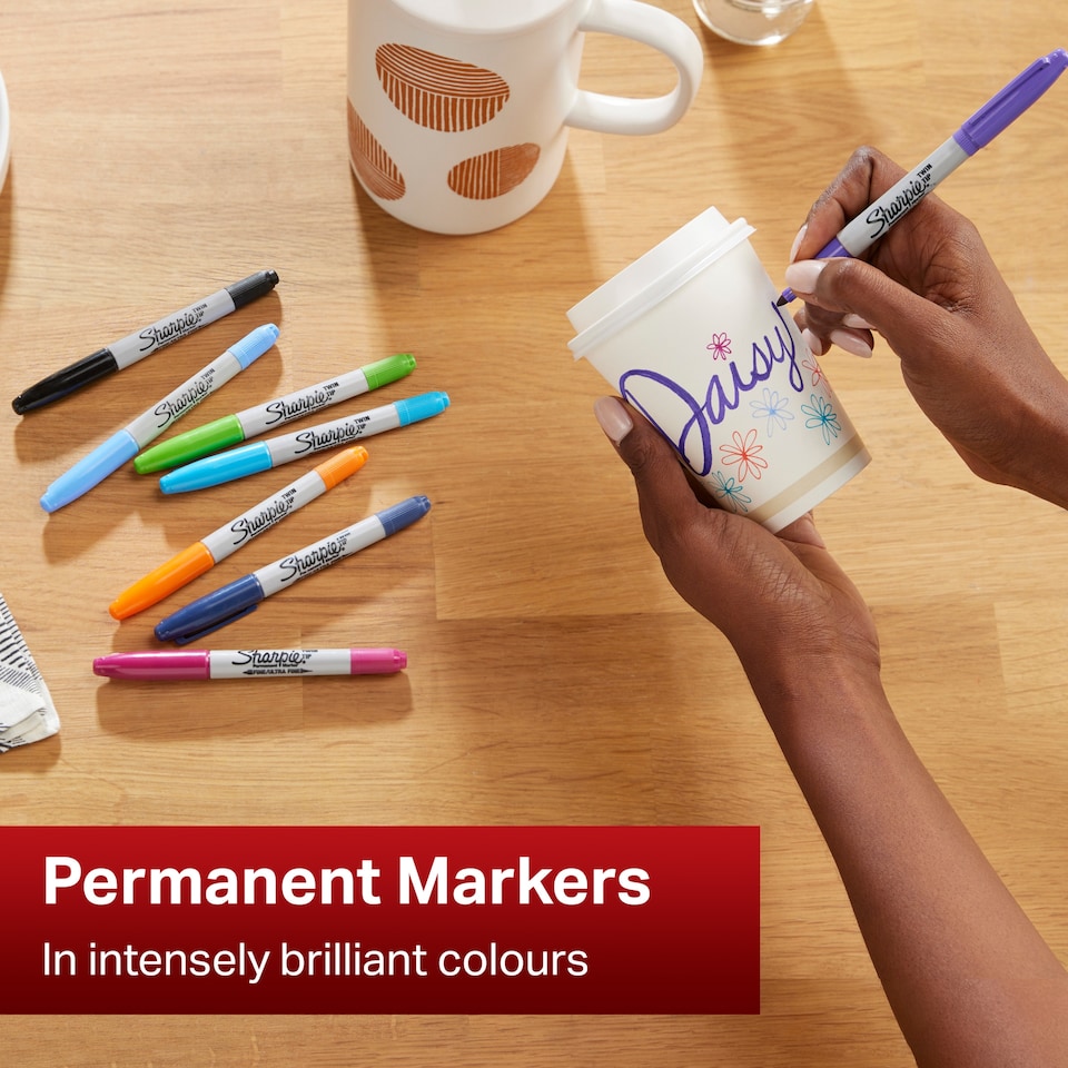image 1 of Sharpie Twin Tip Permanent Marker Pens Fine and Ultra Fine 2 Pack