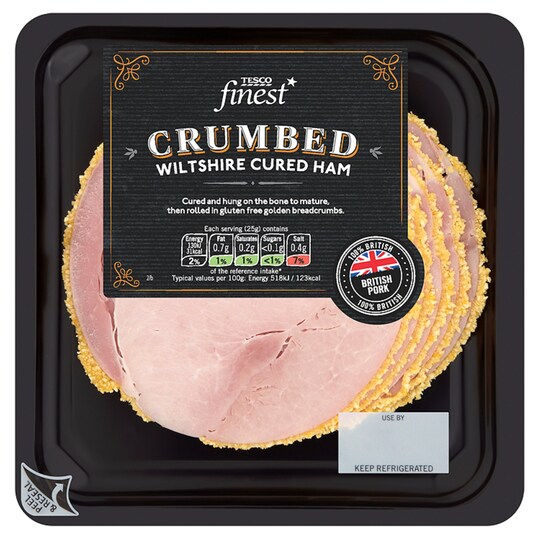 Tesco Finest Wiltshire Wilthsire Crumbed Ham 125G Tesco Groceries