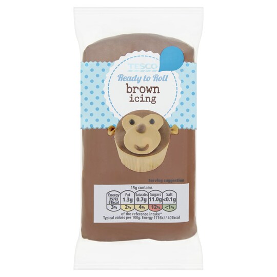 Tesco Ready To Roll Icing Brown 250G