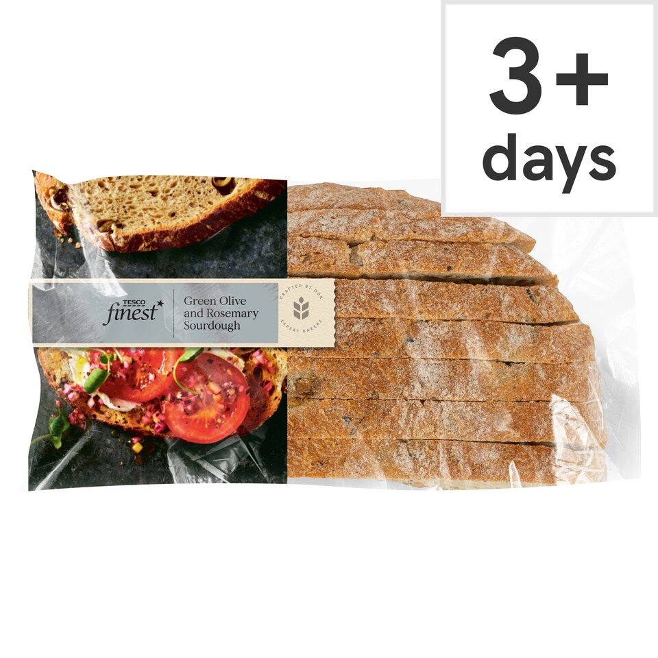 Tesco Finest Green Olive & Rosemary Sourdough 400G Tesco Groceries
