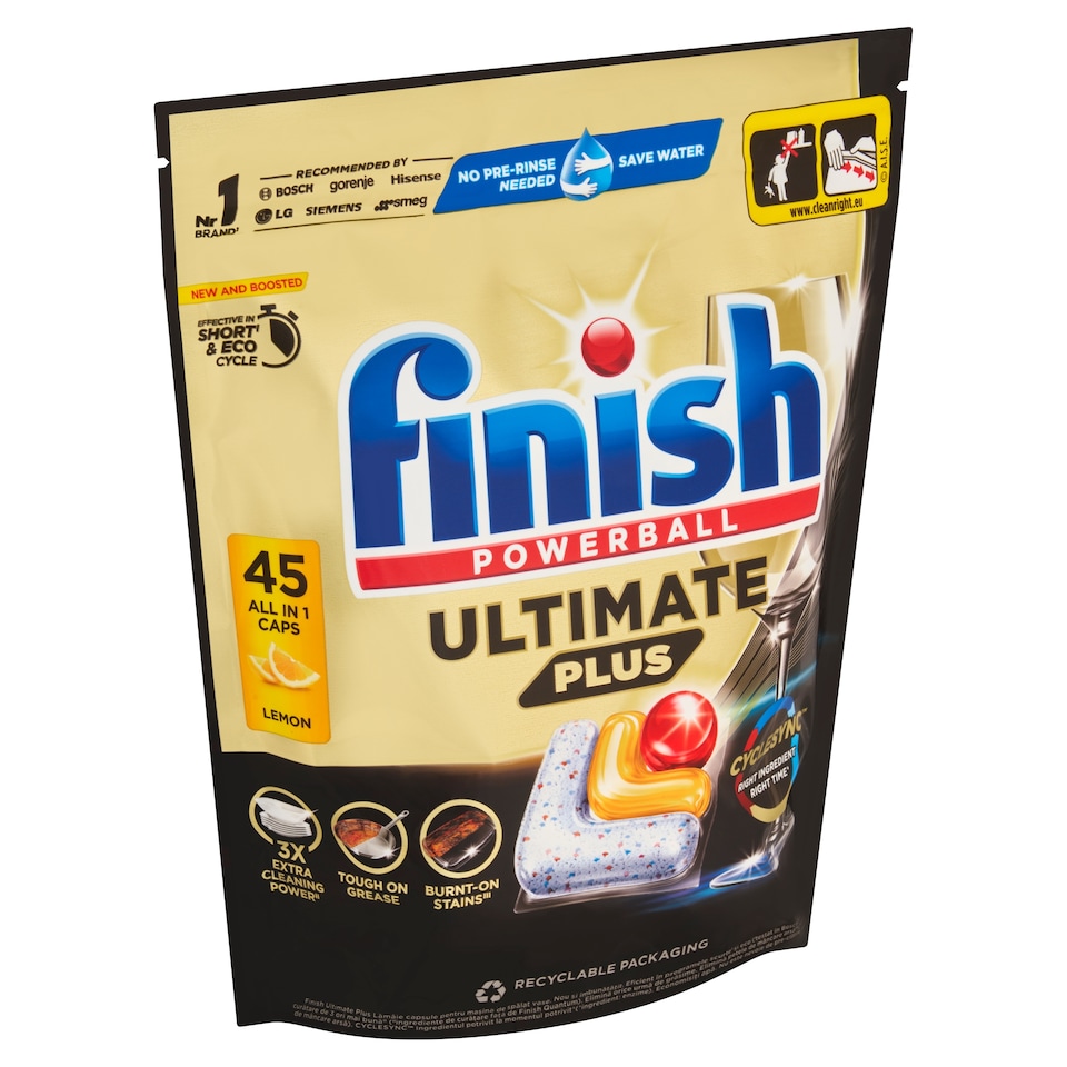 Obrázek 1 pro produkt Finish Ultimate Plus kapsle do myčky nádobí - Lemon 45 ks