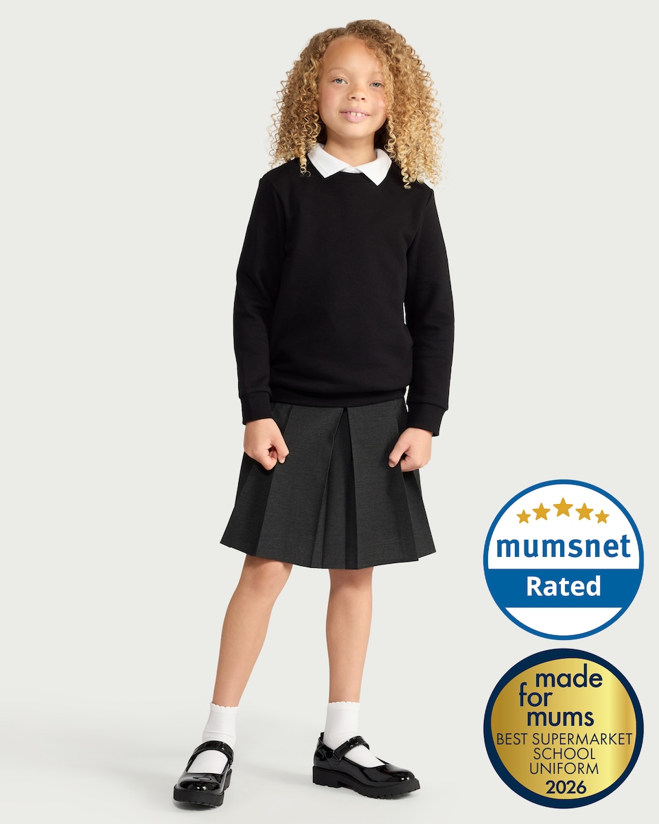 image 1 of F&F School Girls 2-Pack Pleated Kilt Skirts in Grey