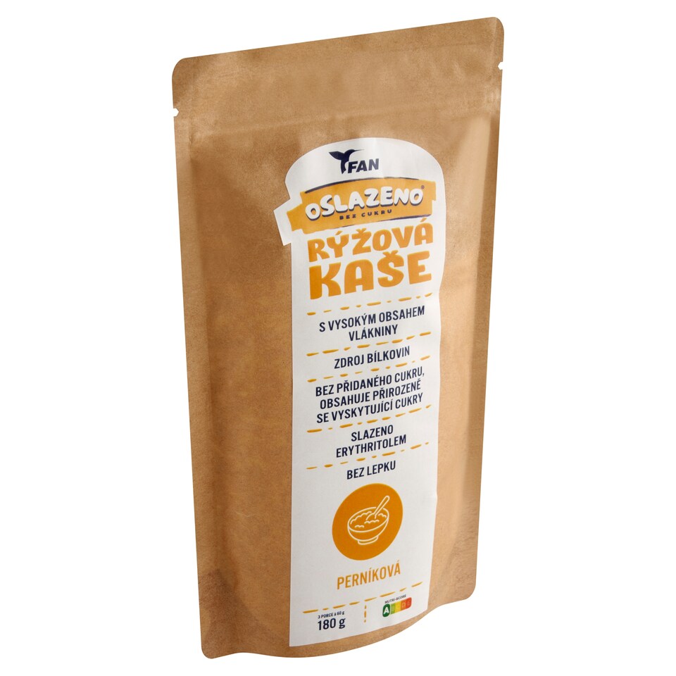 Obrázek 1 pro produkt FAN Oslazeno bez cukru Rýžová kaše perníková 180g