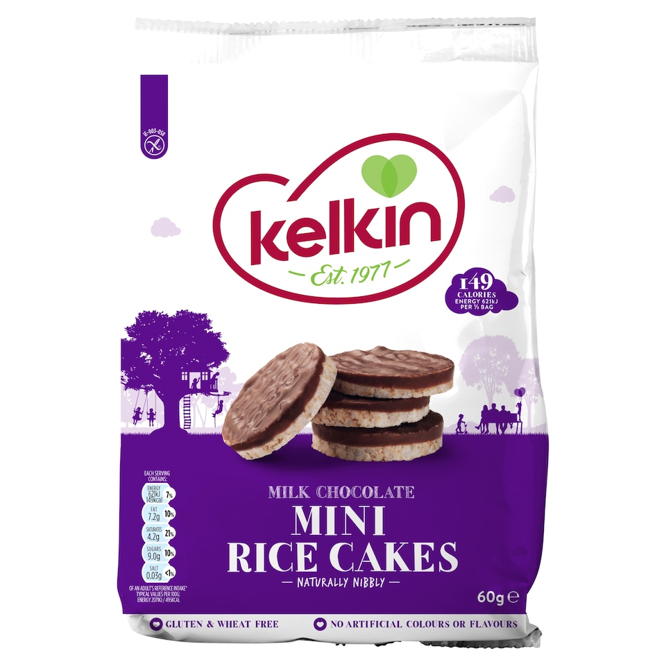 Kelkin Mini Milk Chocolate Rice Cakes 60G