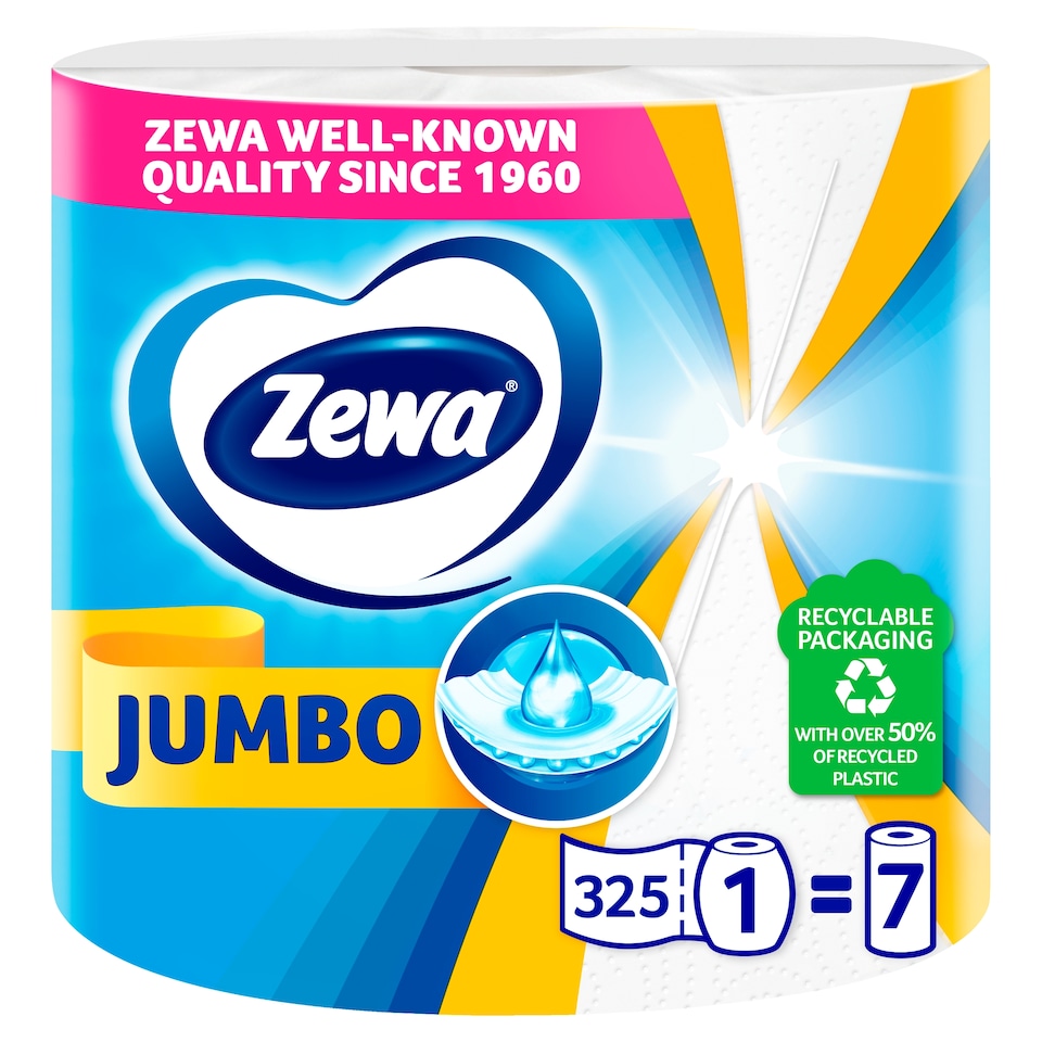 Zewa Jumbo háztartási papírtörlő 2 rétegű 1 tekercs 1. kép