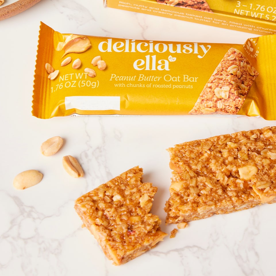 image 1 of Deliciously Ella Baked Flapjack Oat Bars - Peanut Butter 3 Pack 50g